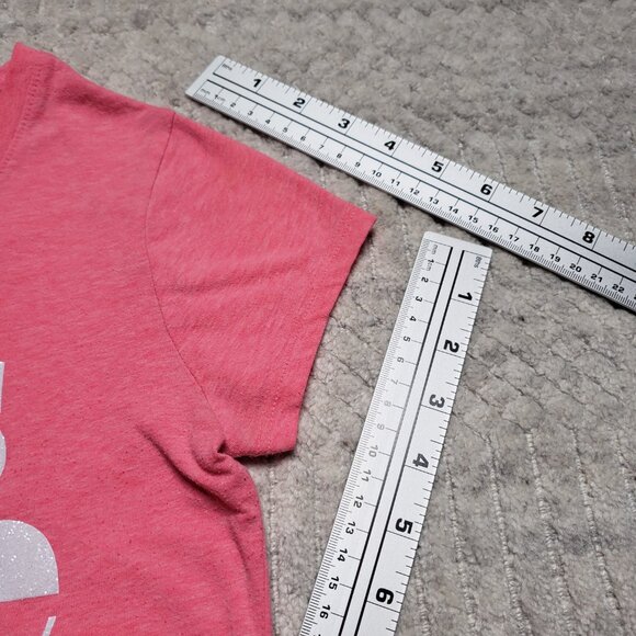 Justice Pink Sparkle Short Sleeve Top – Girls Size L (12/14) - Picture 10 of 11